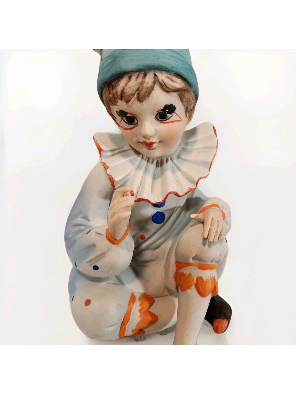 Vintage Clown Child Mime Wind Up Music Box plays “Send In The Clowns”- 7" Tall